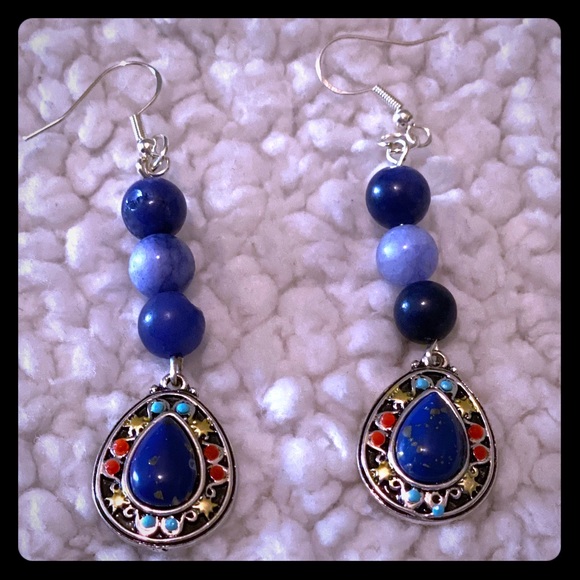 25% DROP!! Gorgeous Handmade 3” Dangle Earrings! - Picture 1 of 6